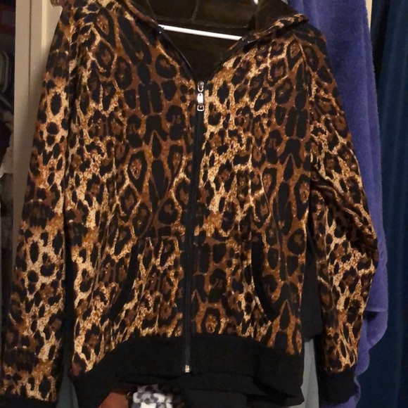 cheetah print zip up jacket